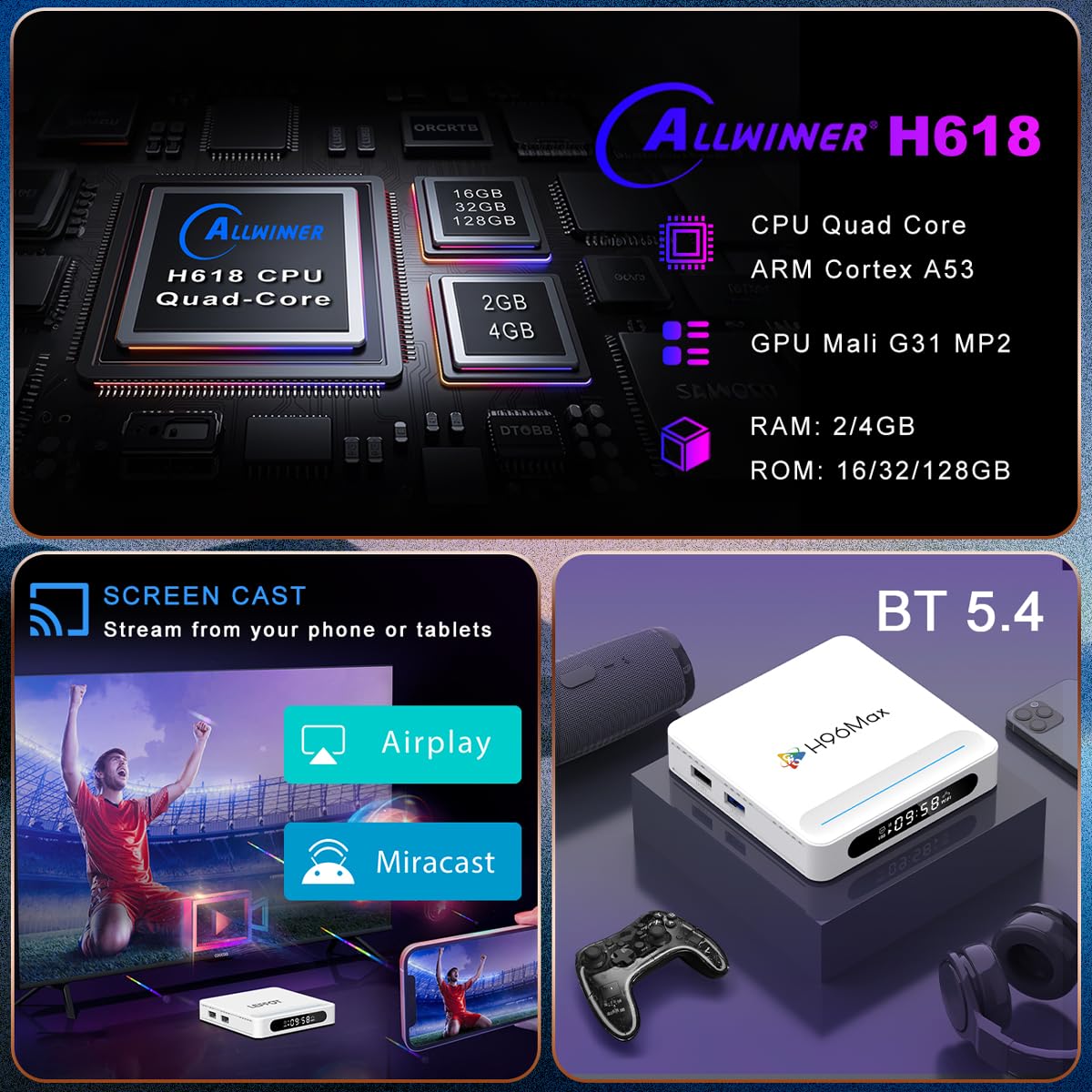 Leffot H618 Plus Android TV Box – Android 14