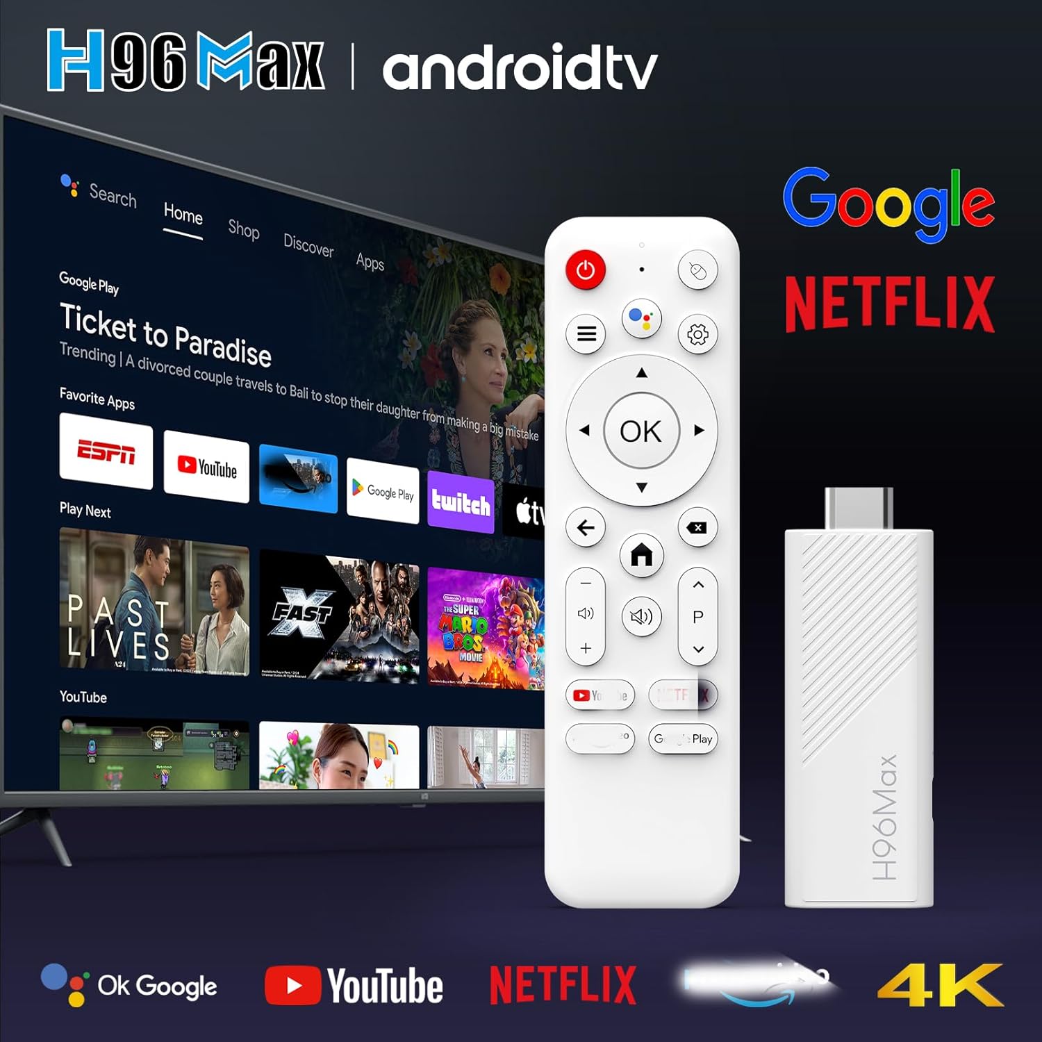 H96 Max 2025 TV Stick – Android 14