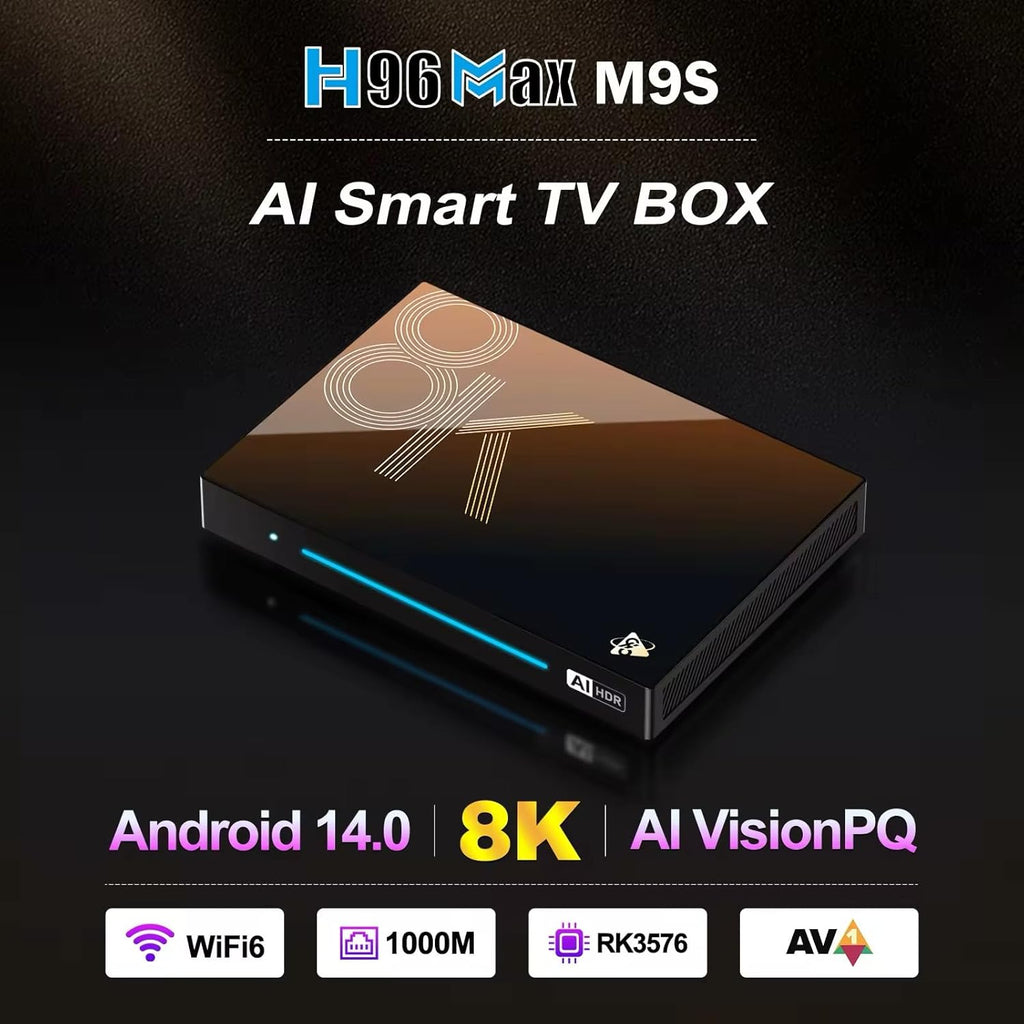 H96 Max M9S 8K TV Box – Android 14